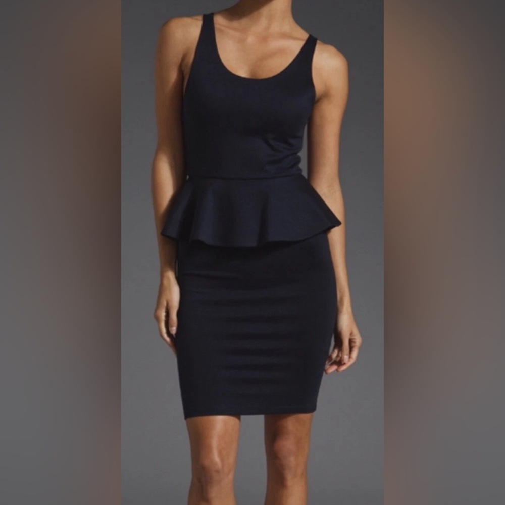 Alice + Olivia Navy Tory Peplum Dress Sz 0